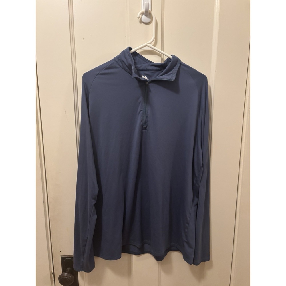 AndersonOrd Mens Performance 1/4 Zip Pullover Blue Golf Shirt Large 1883 Logo